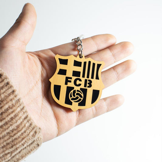 Llavero escudo FC Barcelona en madera