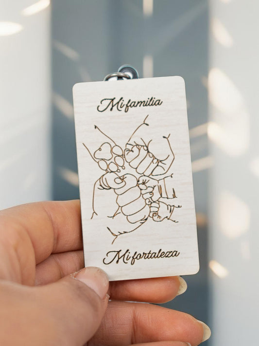 Llavero para Papá "Mi familia, mi fortaleza"
