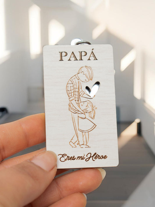 Llavero para Papá "Eres mi héroe"