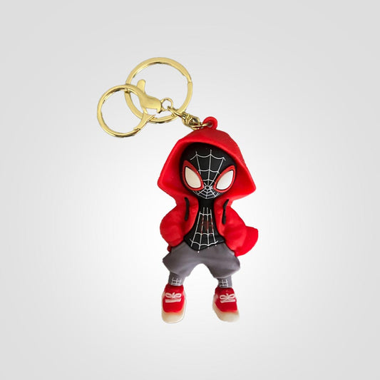 Llavero de Goma Héroe Arácnido Negro y Rojo
