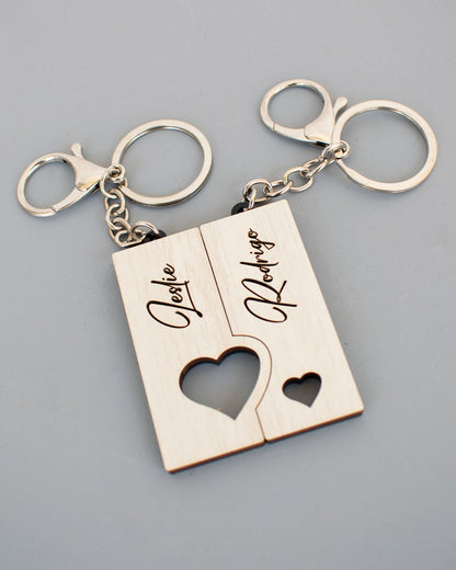 Llaveros para pareja con nombres personalizados duo perfecto pack x 2 unidades