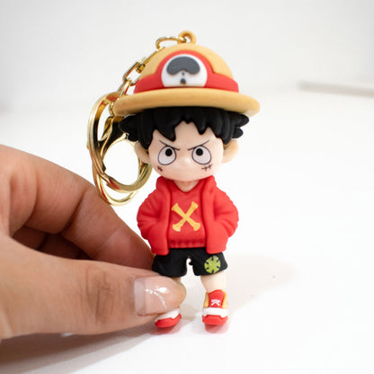 Llavero de Goma "Rey Pirata" con Sombrero de Paja