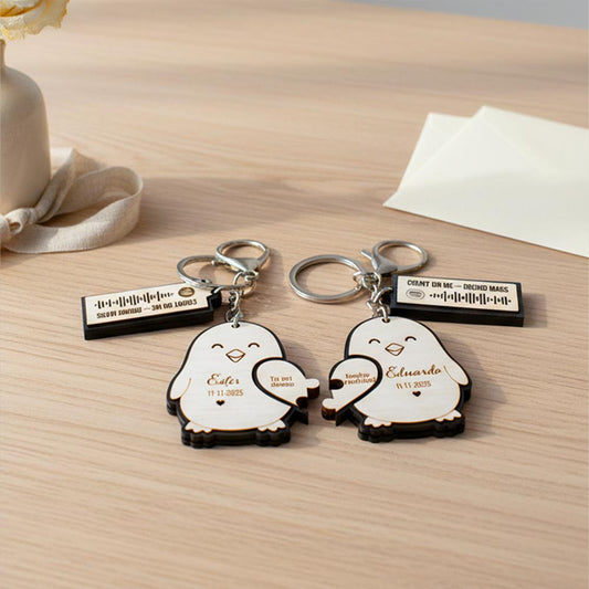 Llavero personalizado Pareja Pinguino