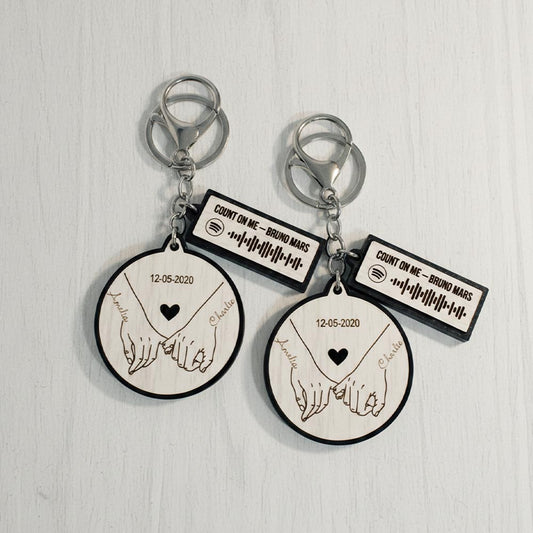Llavero personalizado Pareja circular