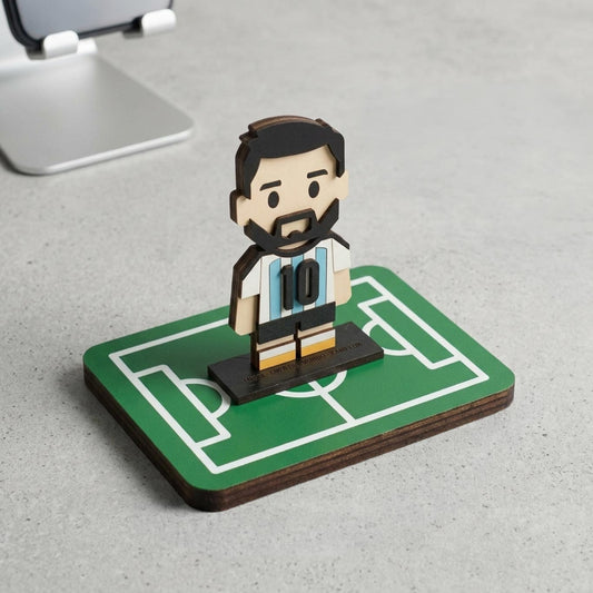 Messi Muñeco Madera + Estadio