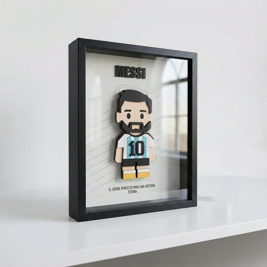 Shadow Box Messi Muñeco 3D Negro