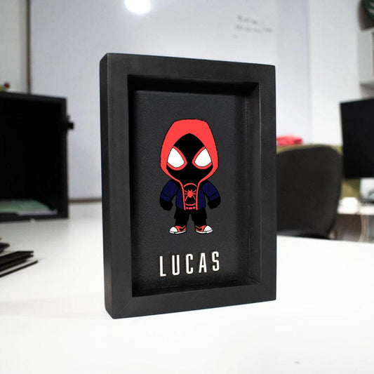 Mini Cuadro Personalizado Con Tu Nombre (Estilo Arácnido) 12x17cm