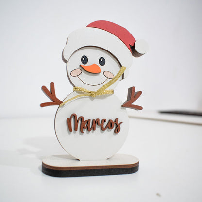 Adorno decorativo para navidad de hombre de nieve personalizado