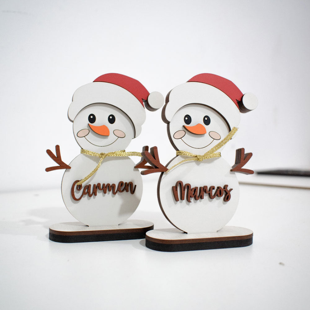 Adorno decorativo para navidad de hombre de nieve personalizado