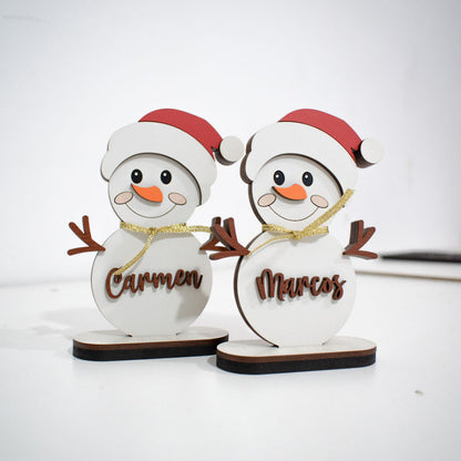 Adorno decorativo para navidad de hombre de nieve personalizado