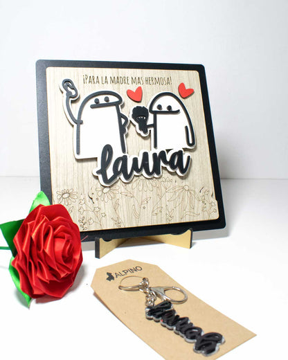 Cuadro Personalizado “Para la madre más hermosa” – Pack Regalo