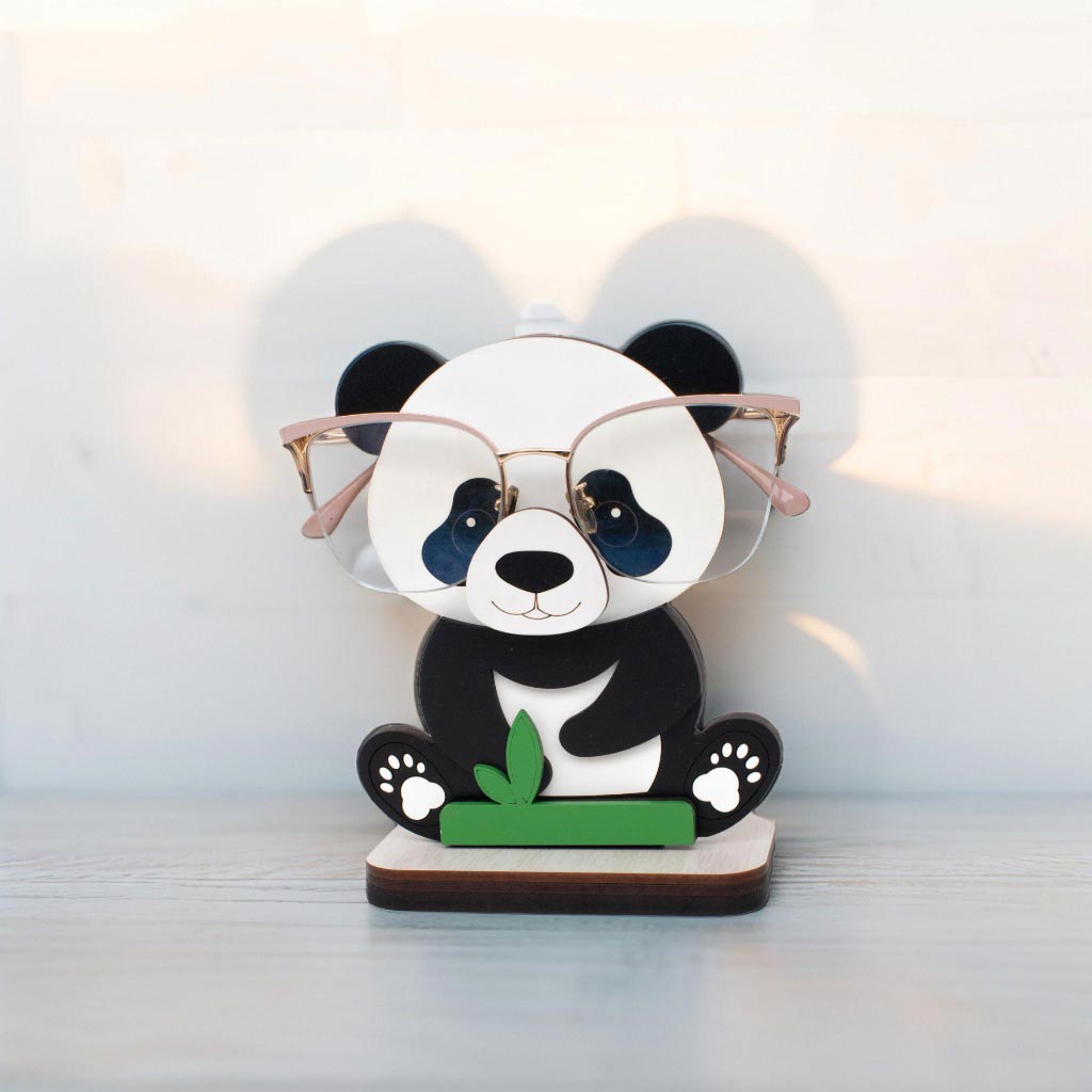 Soporte para lentes madera MDF diseño de Oso Panda