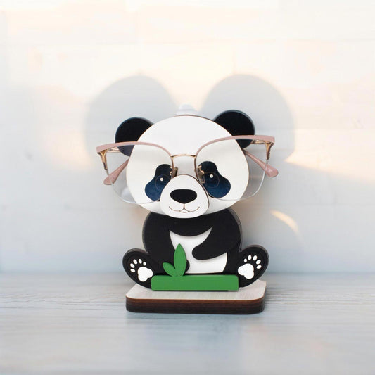 Soporte para lentes madera MDF diseño de Oso Panda