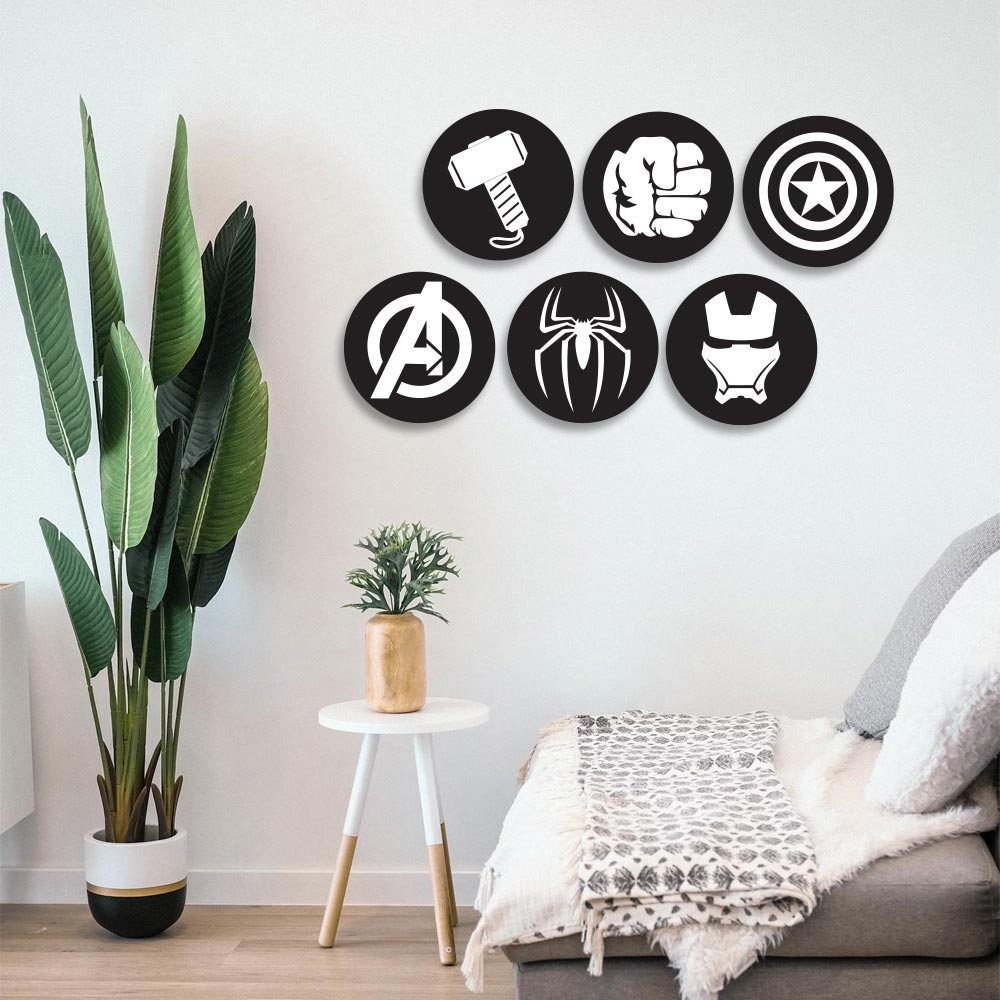 Set de 6 Iconos de Avengers Legendarios en Relieve