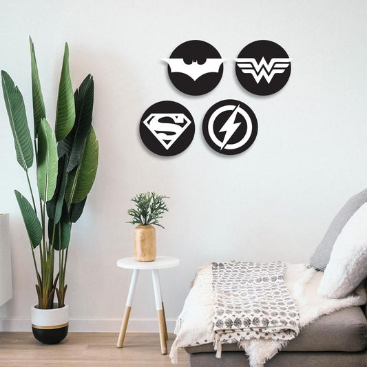 Set de 4 Emblemas Liga de la Justicia