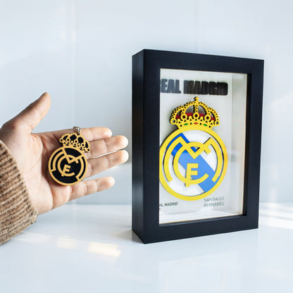 Shadowbox 3D Decorativo con Escudo de Real Madrid 12x17cm