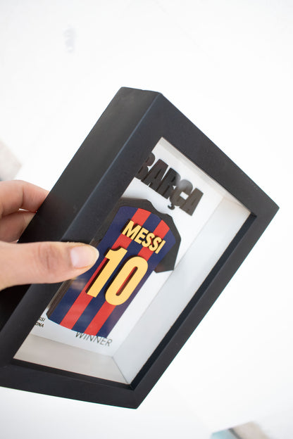 Shadow Box 3D Camiseta de Messi Barcelona 10x15cm