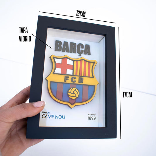 Shadow Box 3D Escudo Barcelona 10x15cm
