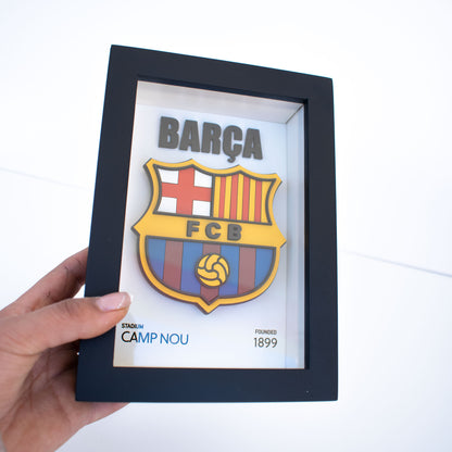 Pack shadow box 3D barcelona + llavero barcelona MDF