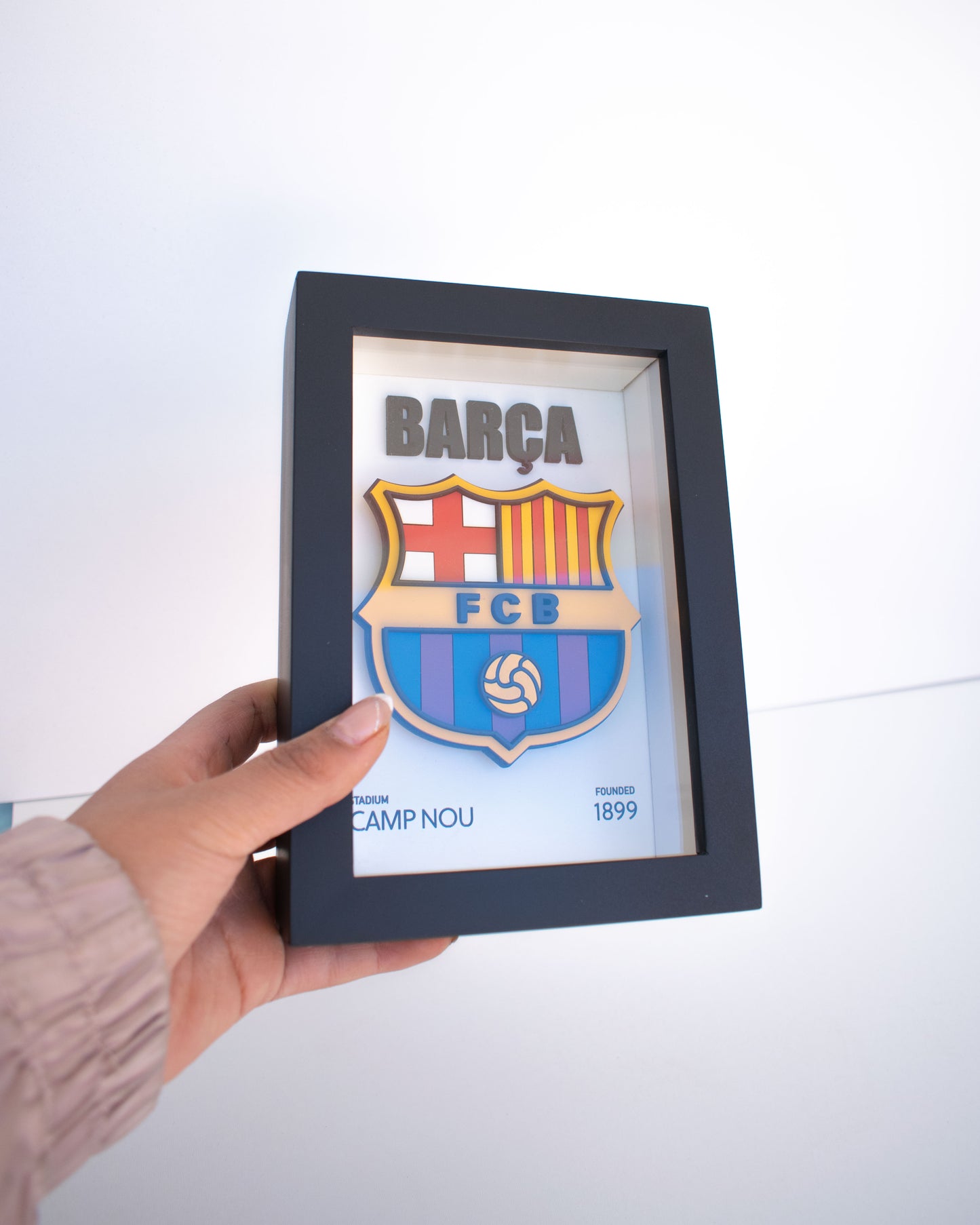 Shadow Box 3D Escudo Barcelona 10x15cm