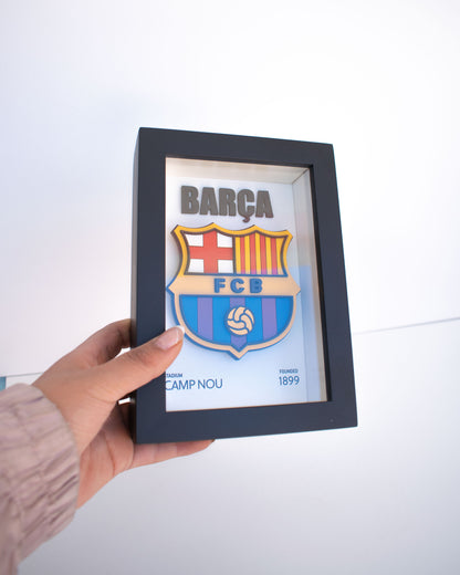 Shadow Box 3D Escudo Barcelona 10x15cm