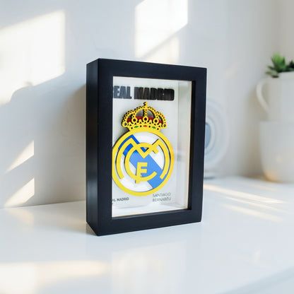 Shadowbox 3D Decorativo con Escudo de Real Madrid 12x17cm