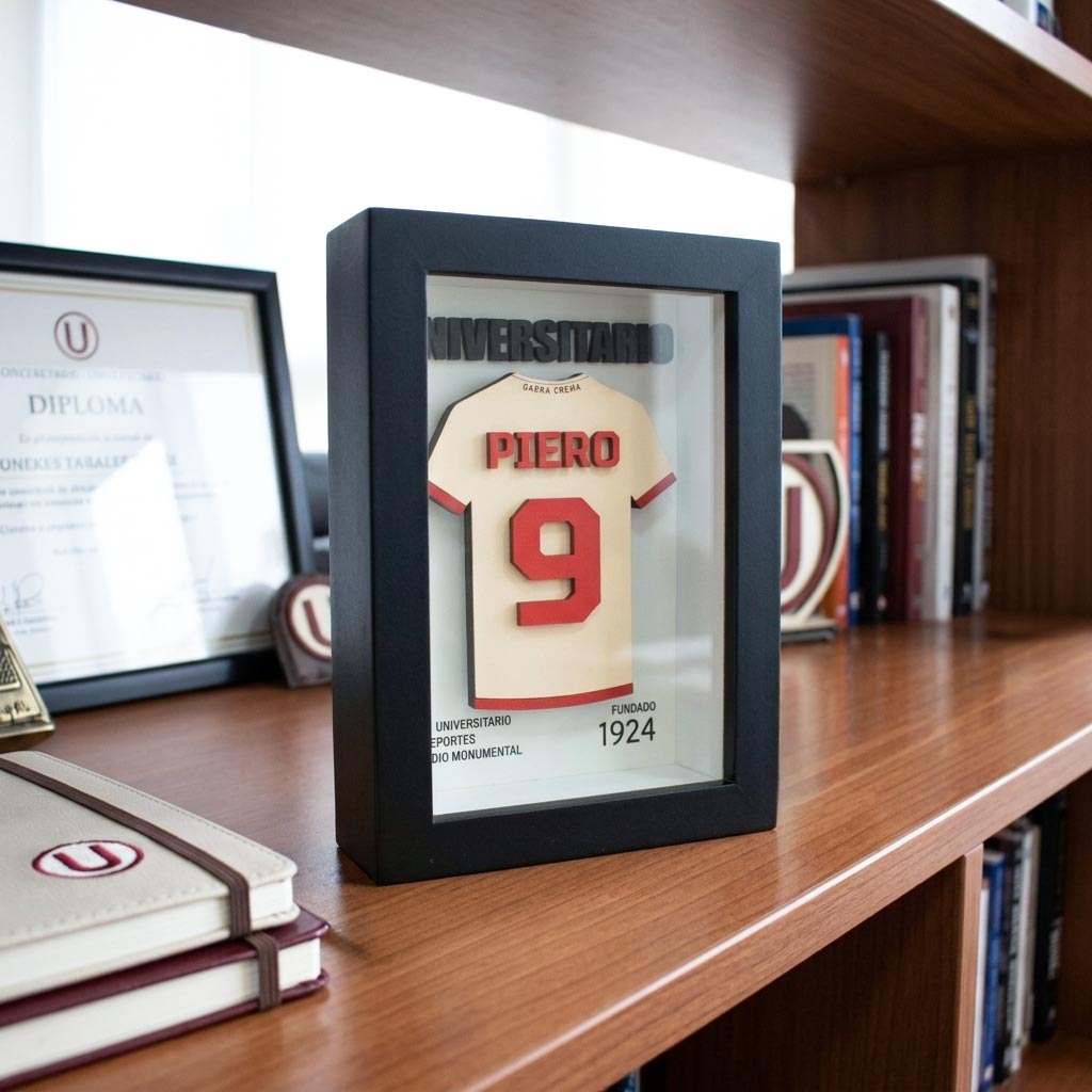 Shadow Box Camiseta Personalizada Crema - Vidrio