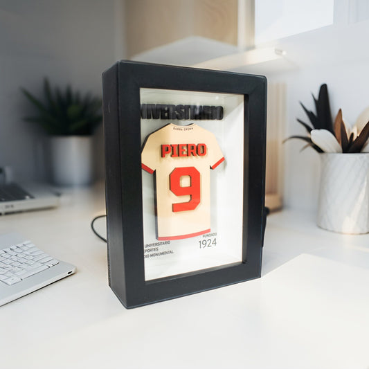 Shadowbox 3D con Camiseta de Universitario Personalizado 12x17cm