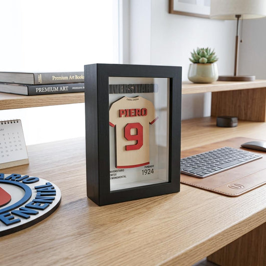 Shadow Box Camiseta Personalizada Crema - Vidrio