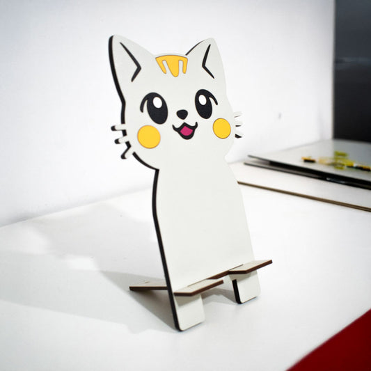 Soporte celular de Gatito en madera MDF