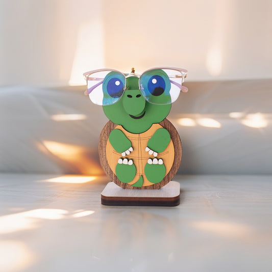 Soporte para lentes madera MDF con diseño de Tortuga