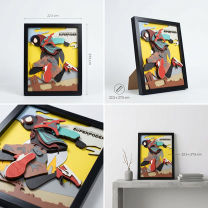 Cuadro 3D Miles Morales "Tu Superpoder" en Madera MDF (20x25cm)