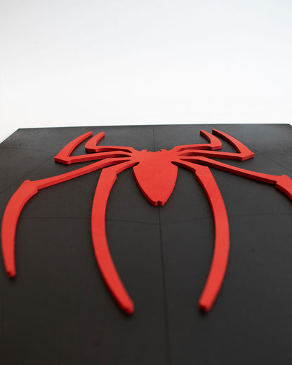 Logo araña de Spiderman Negro en MDF