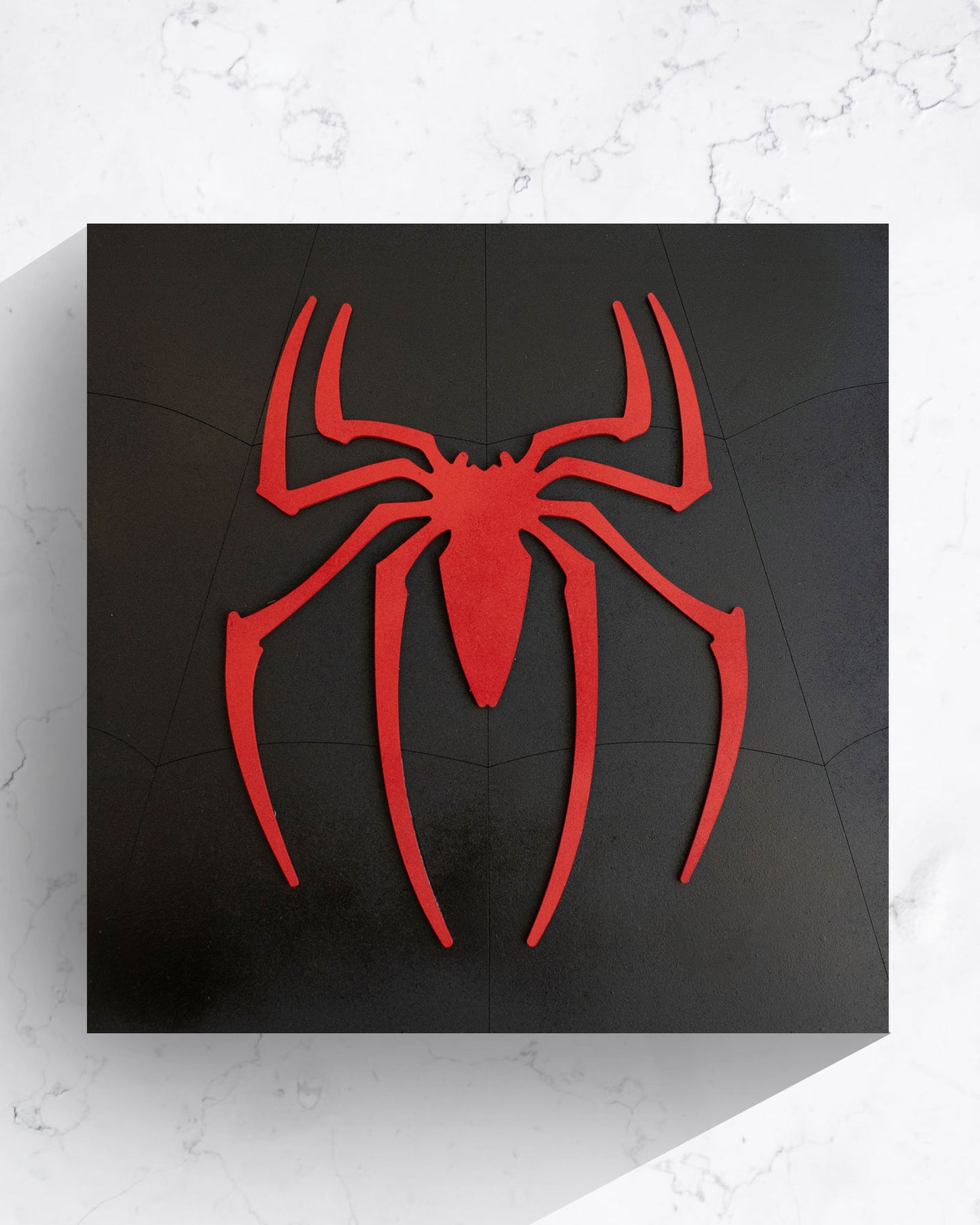 Logo araña de Spiderman Negro en MDF