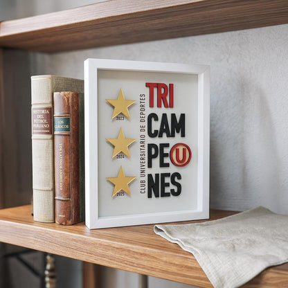 Cuadro tri campeón 23-24-25 Universitario 20x25cm sin vidrio